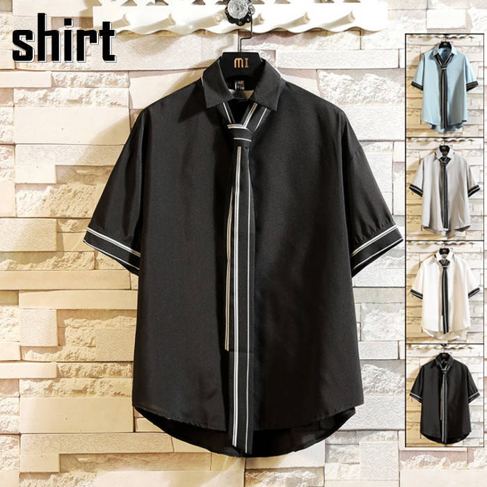 シャツ半袖シャツメンズゆったり学院...