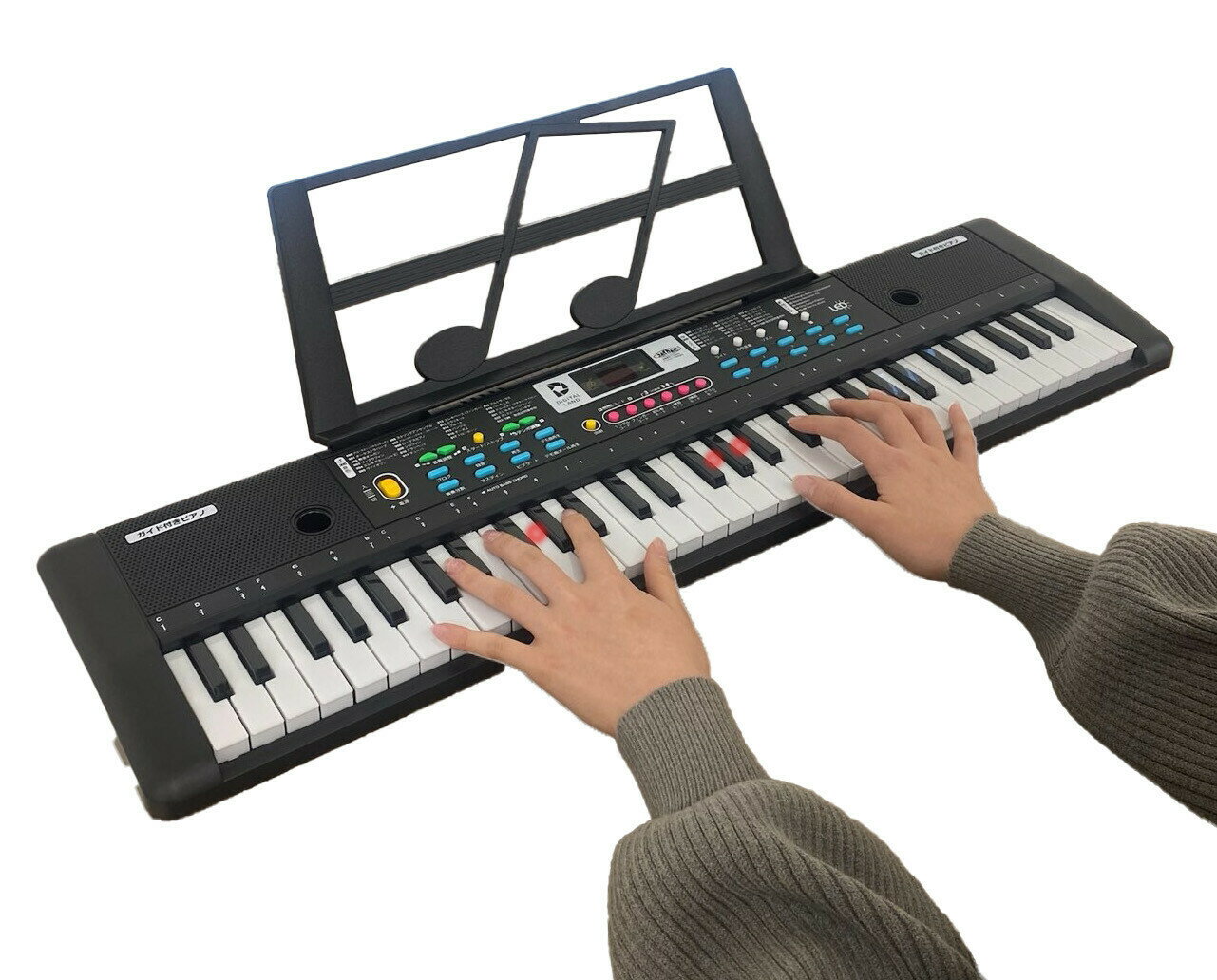ガイド機能付き 電子ピアノ マイク付き 光る鍵盤 ピアノ練習 脳トレ