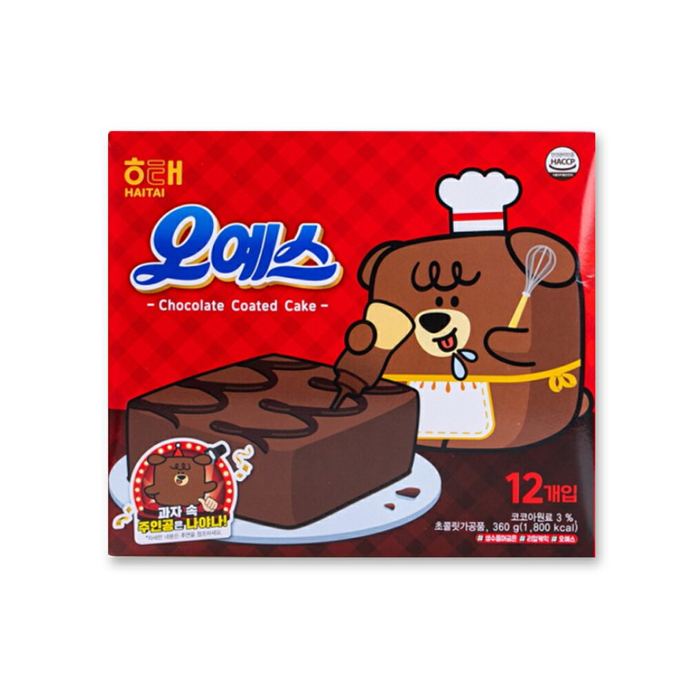 ヘテ　オーイェス　（12個入り）*1BOX　韓国お菓子　ケーキ　クッキー　チョコ味　チョコレートケーキ　スポンジケーキ　お菓子ケーキ　韓国話題　オーイェス　オイェス