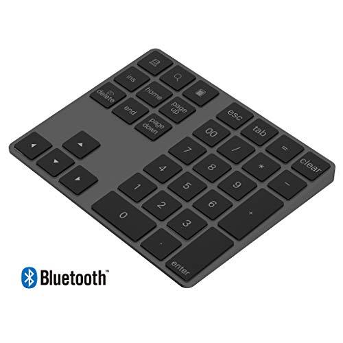 Cateck アルミニウム製 Bluetoothワイヤレス 34キーのスマート テンキー/数字キーッパッド、MacsとPCs..