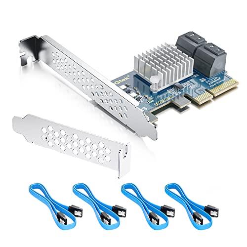 10Gtek PCIe SATAJ[h gJ[h A_v^[ C^[tF[XJ[h ݃{[h PCI Express 4|[g 6Gbps RAIDRg[J[h PCIe X2 SATA3.0CUJ[h 4{SATAP[ut SSDHDDT|[g