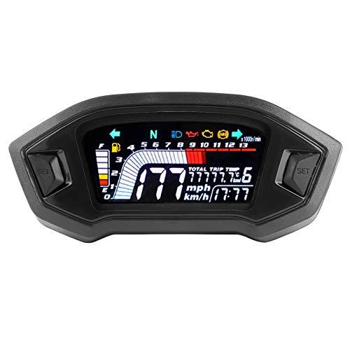 Yosoo バイク用LCDメーター デジタルタコメーター ABS素材使用 速度表示 ギア位置 ウインカー提示など ..