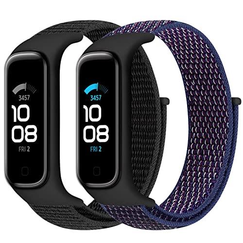 [Bcuckood] ナイロンバンド Samsung Galaxy Fit 2 リストバンド レディース メンズ 調節可能な交換用バンド Samsung Galaxy Fit2 SM-R220用 ソフトで ナイロンスポーツソロループストラップ