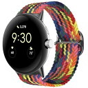 [RicYeel] バンド Google Pixel Watch 2/Google Pixel Watch 対応 替えバンド ナイロン製 交換ベルト 編組 伸縮性 バンド 通気性 柔らかい Google Pixel Watch 2 用 レインボー