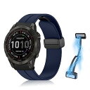 [RicYeel] 22mm QuickFit 磁気付き バンド Garmin Fenix 7/7 Pro/Fenix 6/6 Pro 対応 シリコン クイックフィット マグネット付き 交換用バンド 柔らかい スポーツ 替えバンド Garmin Approach S70 47 mm/Forerunner 965 ブルー