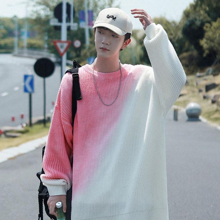 ニットセーター メンズ 長袖 グラデーション 秋冬 シンプル おしゃれ 冬服 トップス 防寒 丸首 厚手 レディース おすすめ カップル ペアルック 送料無料