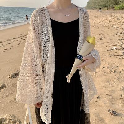 カーディガン レディース きれいめ カジュアル おしゃれ レースカーディガン ショール シースルー ベージュ ナチュラル 袖あり 長袖 ボリューム ゆったり ボリューム袖 お出掛け レース リボン 羽織 フェミニン 春 春夏 20代 30代 40代 50代