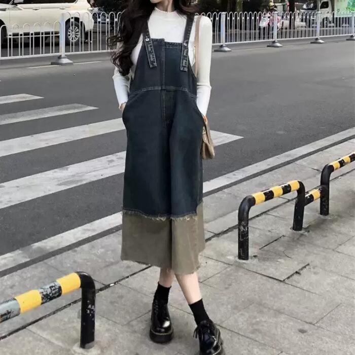 ワンピース ワンピ ドレス デニム ジャンパースカート サロペットスカート レディース きれいめ カジュアル キャミワンピ ノースリーブ 大人 可愛い ミモレ丈 Aライン 切り替え 体型カバー 青 ブルー 春 夏 秋 冬 20代 30代 40代 50代