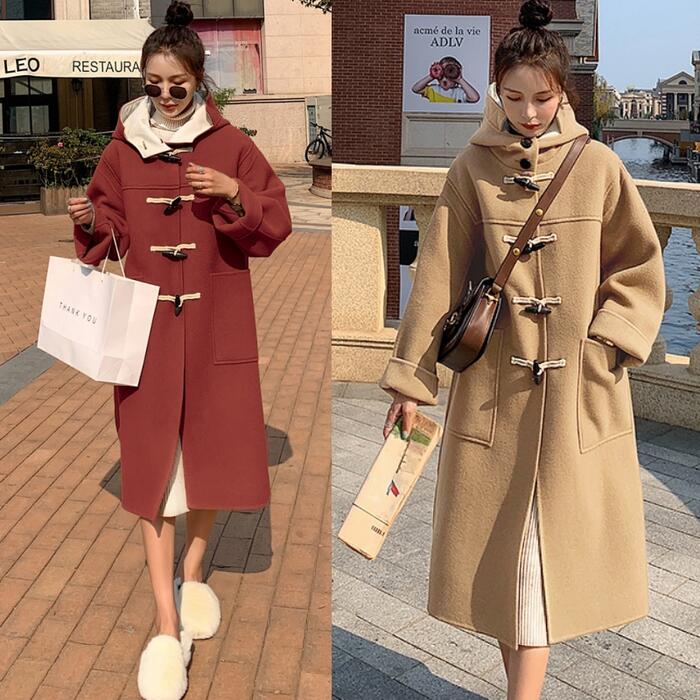 アウター コート ジャケット ダッフルコート フード レディース きれいめ カジュアル おしゃれ 大人 可愛い フェミニン ナチュラル ベーシック ゆったり 体型カバー シンプル レッド 赤 ベージュ 春 秋 冬 20代 30代 40代 50代