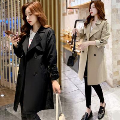 トレンチコート レディース ロング丈 春 コート ミセス アウター 可愛い カジュアル きれいめ ミドル丈 ひざ丈 ブラック 黒 ブラウン カーキ 20代 30代 50代