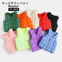 ダウンベスト 中綿ベスト インナーベスト ダウン風ベスト キッズ ジュニア子供コート キッズ服 子供服 女の子 男の子 アウター Vネック 前開き スナップボタ...
