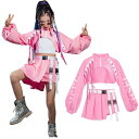 キッズダンス衣装 ピンク ステージ衣装 セットアップ へそ出し チア チアガール ジャズダンス ヒップホップ 女の子 応援団 演奏会 練習着 人気 おしゃれ