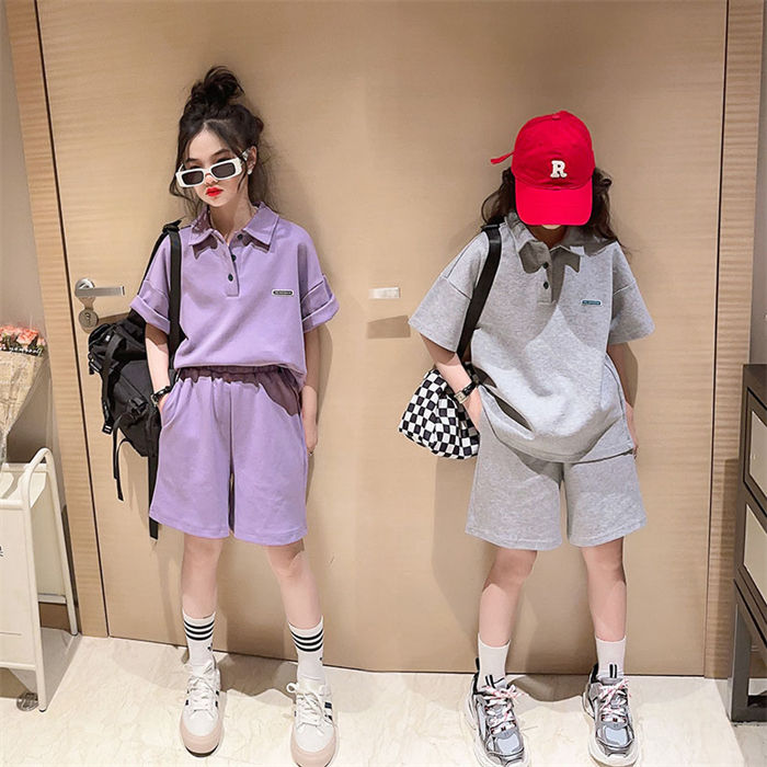 可愛い 170 150 おしゃれ パンツ 上下セット 可愛い 半袖 女の子 おしゃれ 130 薄手 シャツ ブラウス セットアップ 子供 キッズ 110 子供服 新品 ショートパンツ 春秋 トップス poloシャツ カジュアル ガールズ 140 160 120