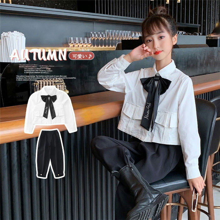 可愛い おしゃれ 秋着 キッズ 長袖 韓国子供服 長ズボン 通学着 小学生 新品 春秋 Tシャツ ジュニア セ..