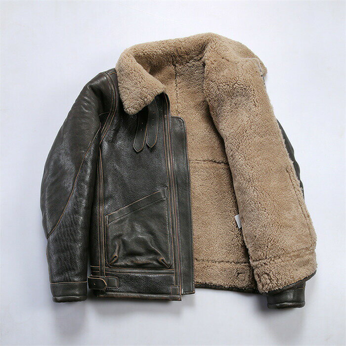 レザージャケット バイクジャケット ムートンジャケット 羊革ライダースジャケット スポーツ風 送料無料 革ジャン 秋冬新作 復古 ラム革 本革ジャケット ウール襟 上品 メンズ カジュアル