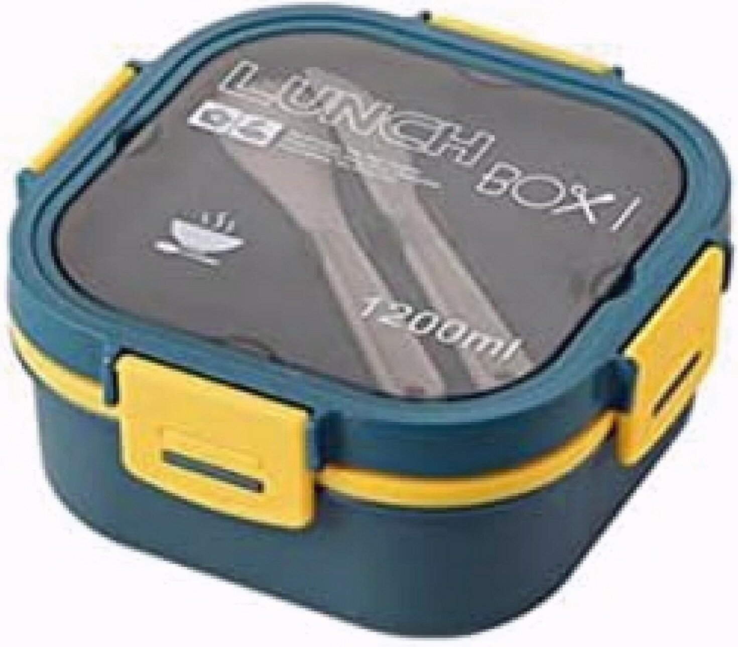 弁当箱長方形ランチボックス大容量女性男子1段保温弁当箱寿司ボックス通勤通学サラリーマンパッキン一体型ブルー弁当箱4点ロック仕切付き漏れ防止し味混ぜ防止し漏れ防止汁漏れ防止ふわっと弁当箱