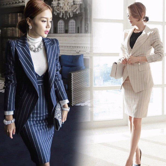 ワンピーススーツ レディース スーツ 薄手 セットアップ ストライプ柄 長袖通勤スーツ セレモニースーツ ビジネススーツ オールシーズンスーツ 膝上 面接 ビジネススーツ 制服仕事 事務服OL 結婚式 二次会 お呼ばれ ビジネスOL オフィス 大人 セレブ パーティー エレガント