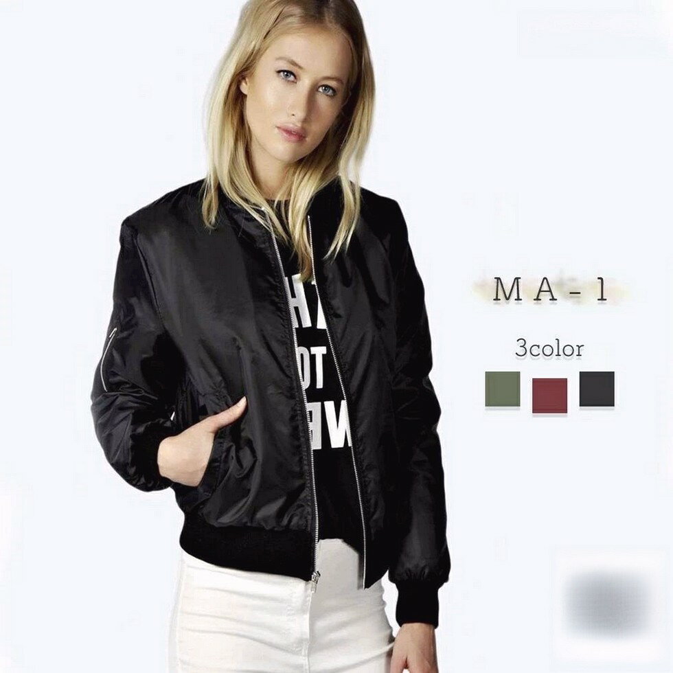 ブルゾン レディース MA-1 丈 パーカー 中綿 ゴルフ ショート 大