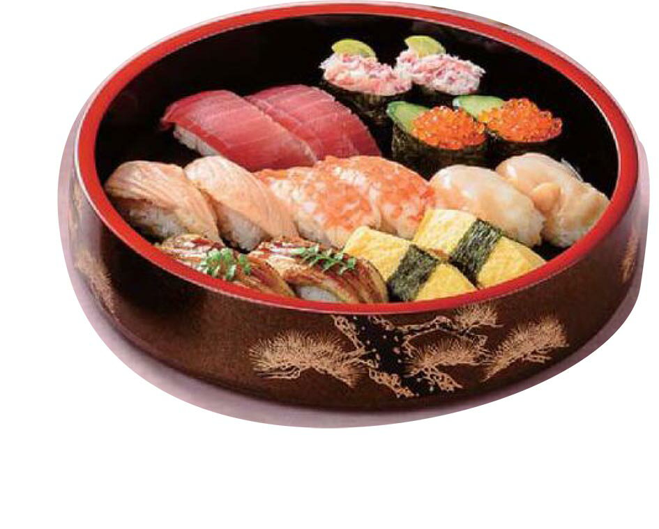 8寸 長手胴張弁当/和食器 【パール笹梅 A】 240×190×50mm 日本製 〔和食 レストラン 居酒屋 店舗 お店〕【代引不可】