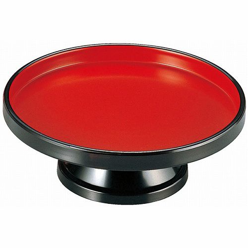 7寸 高月盛皿 黒内朱 （全面塗） A 業務用 飲食店