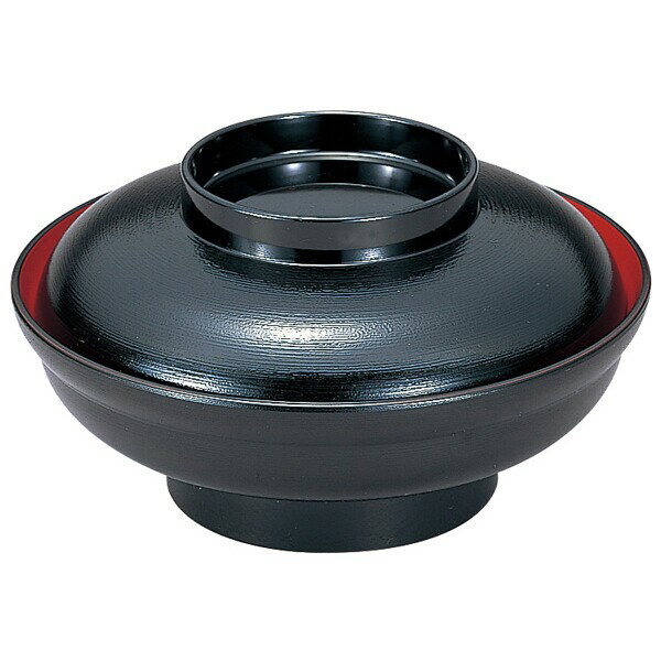 6.5寸大輪丼浅型 黒はじき刷毛目内朱天黒丼ぶり 丼物 業務用 飲食店