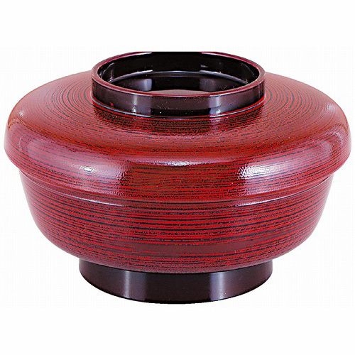 やすらぎミニ丼 溜はじき刷毛目内朱 A 蓋付き 丼 懐石料理 食器 業務用 飲食店