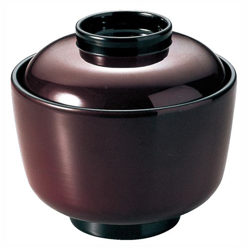 汁椀 蓋付き｜ お椀 吸物椀 味噌汁椀 木質 吸い物椀 お吸い物 お吸物 汁物 蓋付き椀 フタ付き 蓋付き 汁椀 汁物椀 蕎麦 そば 年越 年越し 木質 和食器 食洗機対応 耐熱 ABS樹脂 飲食店 来客用 業務用 越前塗 日本製 ｜ 忍小吸椀 溜 福井クラフト