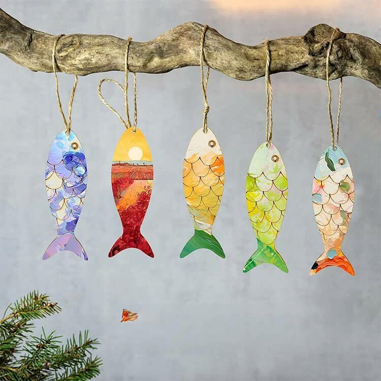 【40個セット】 魚 子供の日 木製 キッズ 幼児 魚モチーフ パーツ 切り抜き ウッド...