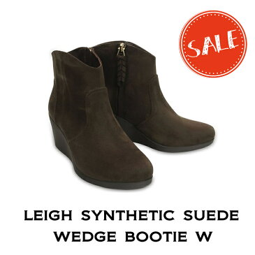 【クロックス crocs レディース b】leigh synthetic suede wedge bootie/レイ シンセティックスエード ウェッジ ブーティ ウィメン/エスプレッソ