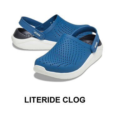 【クロックス crocs メンズ レディース】literide clog/ライトライド クロッグ/ヴィヴィッドブルーxAホワイト