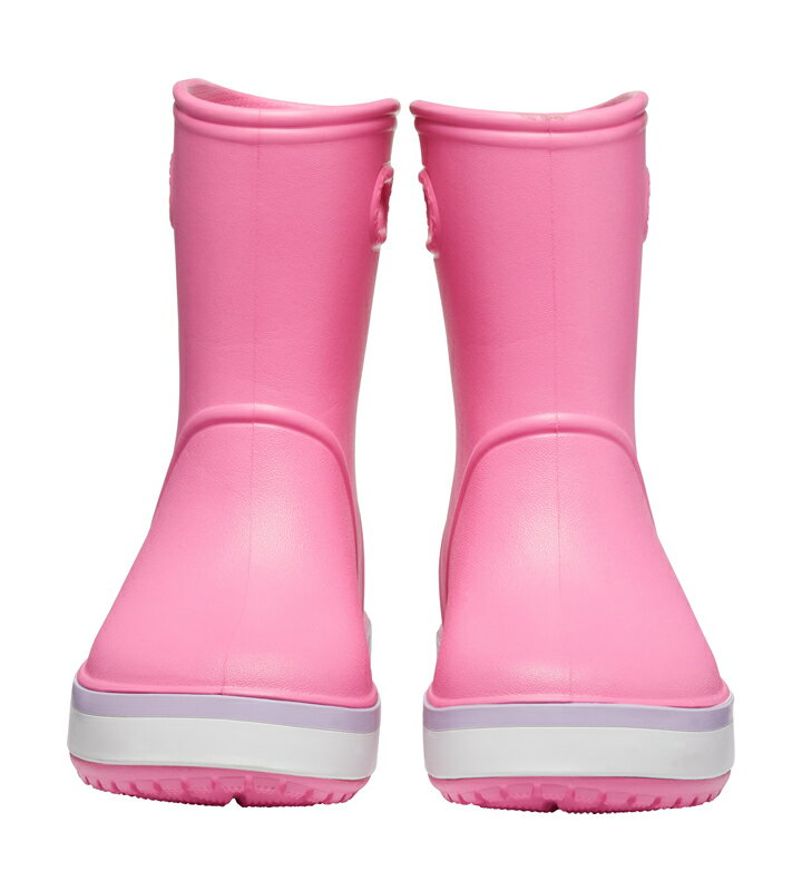 クロックス crocs【キッズ レインブーツ】Crocband Rain Boot Kids/クロックバンド レインブーツ キッズ/ピンクレモネードxラベンダー｜**