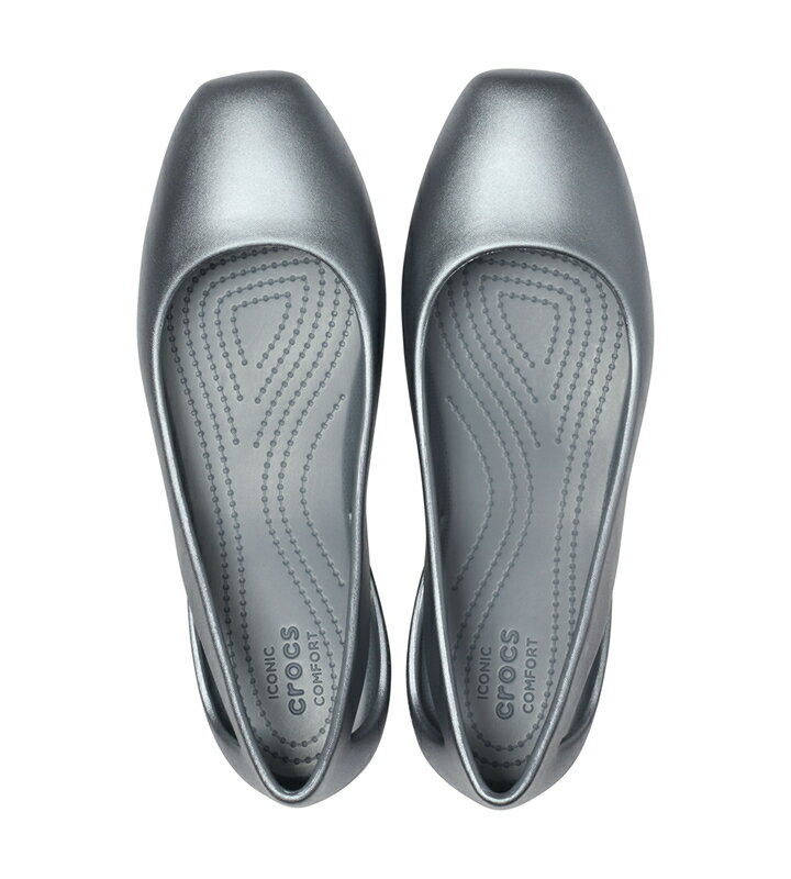 【クロックス crocs レディース】Sloane Metallic Flat Ws/スローン メタリック フラット ウィメン/メタリックチャコール