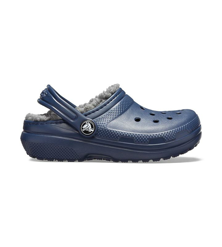 クロックス crocs【キッズ ボア】Classic Lined Clog Kids/クラシック ラインド クロッグ キッズ/ネイビーxチャコール｜##