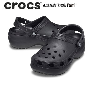 『35%OFF』クロックス crocs【レディース サンダル】Classic Platform Clog W/クラシック プラットフォーム クロッグ/ブラック｜☆