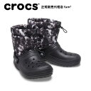 クロックス crocs【メンズ レディース ブーツ】Classic Lined Neo Puff Tie-Dye Boot/クラシック ラインド ネオパフ タイダイ ブーツ/ブラック｜##