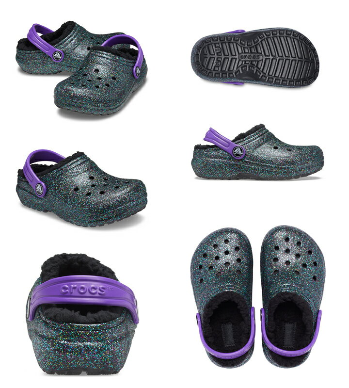 クロックス crocs【キッズ ボア】Classic Glitter Lined Clog Kids/クラシック グリッター ラインド クロッグ キッズ｜##