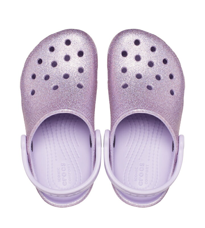 クロックス crocs【キッズ サンダル】Classic Glitter Clog T/クラシック グリッター クロッグ T/ラベンダー｜**