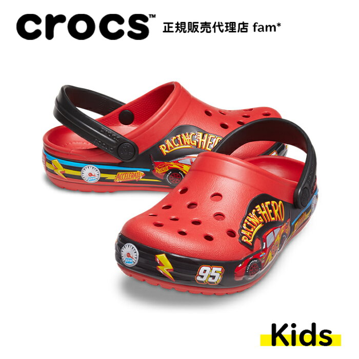 クロックス crocs【キッズ サンダル】Fun Lab Cars Lights Band Clog T/ファン ラブ カーズ ライツ バンド クロッグ T/フレイム｜☆