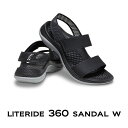 クロックス crocs【レディース サンダル】LiteRide 360 Sandal W/ライトライド 360 サンダル/ブラックxライトグレー｜##