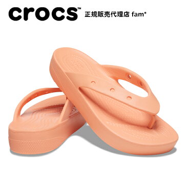 クロックス crocs【レディース サンダル】Classic Platform Flip W/クラシック プラットフォーム フリップ/パパイヤ｜**