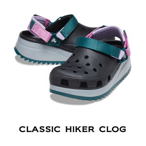 クロックス crocs【メンズ レディース サンダル】Classic Hiker Clog/クラシック ハイカー クロッグ/マルチ×ブラック/アウトドア/厚底｜##