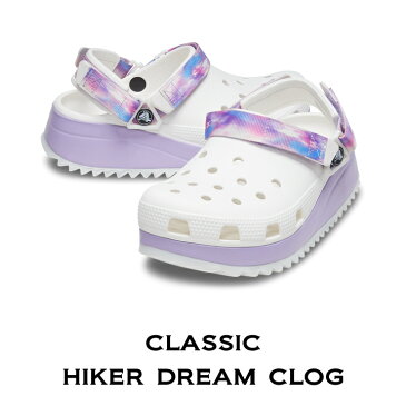 クロックス crocs【メンズ レディース サンダル】Classic Hiker Dream Clog/クラシック ハイカー ドリーム クロッグ/ホワイト×ラベンダー/アウトドア/厚底｜**