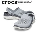 クロックス crocs【メンズ レディース サンダル】LiteRide 360 Clog/ライトライド 360 クロッグ/ライトグレー×スレートグレー｜☆