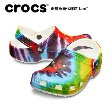 クロックス crocs【メンズ レディース サンダル】Classic Tie Dye Graphic Clog/クラシック タイ ダイ グラフィック クロッグ/マルチ｜**