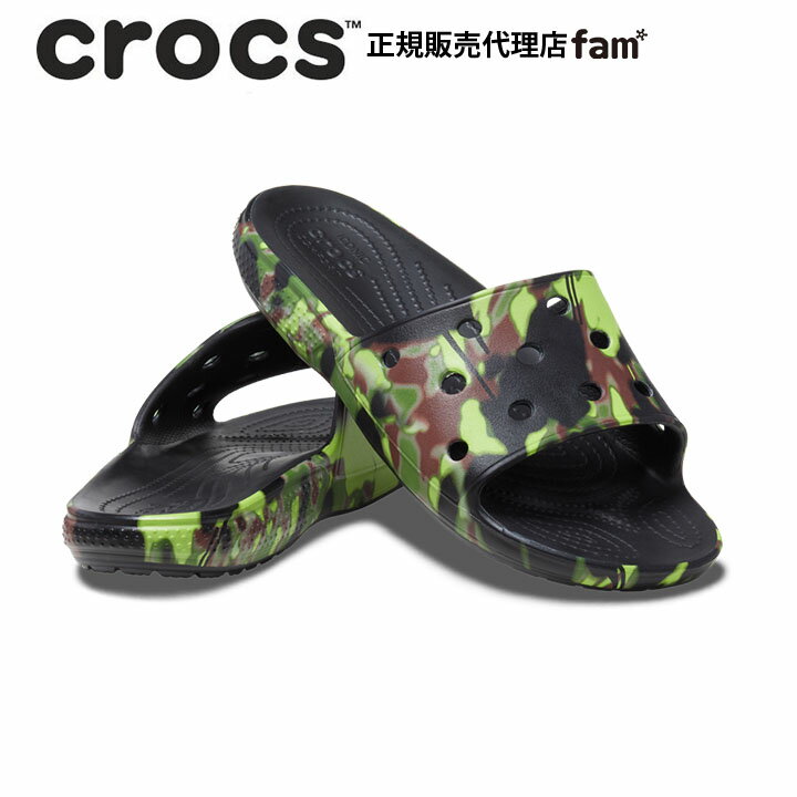 『50%OFF』クロックス crocs【メンズ レディース サンダル】Classic Crocs Spray Camo Slide/クラシック クロックス スプレイ カモ スライド/ブラック｜##