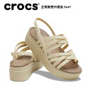 クロックス crocs【レディース サンダル】Brooklyn Strappy Low Wedge W/ブルックリン ストラッピー ロー ウェッジ W/ボーン｜**