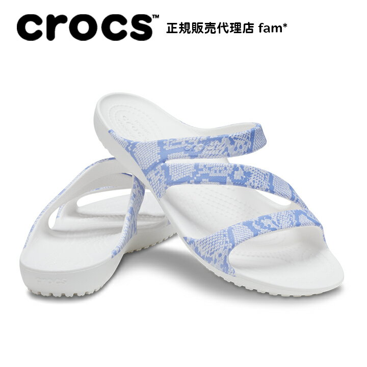 『50%OFF』クロックス crocs【レディース サンダル】Kadee 2.0 Graphic Sandal W/カディ 2.0 グラフィック サンダル/ラピス×ホワイト｜##