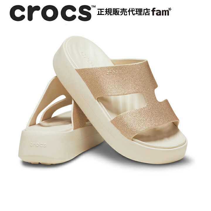 クロックス crocsGetaway Platform Glitter H-Strap/ゲッタウェイ プラットフォーム グリッターH-ストラップ/スタッコ｜☆