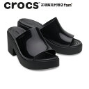 『30 OFF』クロックス crocs【レディース サンダル】Brooklyn Slide Hi Shine Heel /ブルックリン スライド ハイ シャイン ヒール/ブラック｜