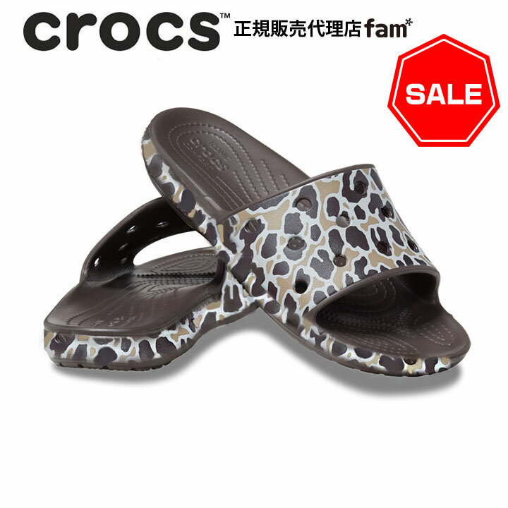 『50%OFF』クロックス crocs【メンズ レディース サンダル】Classic Animal Print Slide/クラシック アニマル プリント スライド/ボーン×レオパード｜##